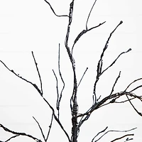 3ft. Pre-Lit Halloween Black Twig Artificial Tree with 80 Orange & Purple LED Lights