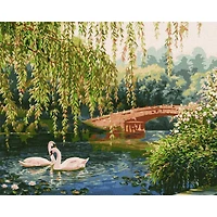 Swans on the Lake Painting by Numbers Kit