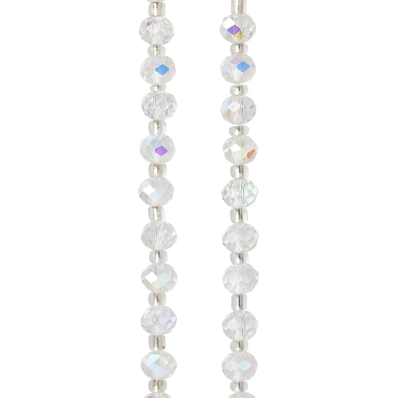 Crystal AB Faceted Glass Rondelle Beads, 8mm by Bead Landing™