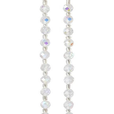 Crystal AB Faceted Glass Rondelle Beads, 8mm by Bead Landing™
