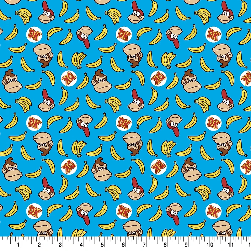 Nintendo® Donkey Kong™ Banana Blue Cotton Fabric 
