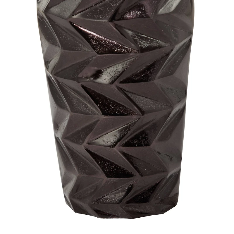 Dark Brown Aluminum Modern Vase, Set of 2" 19", 15"