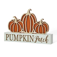 Glitzhome® 11.75" Fall Wood Pumpkin Patch Table Sign