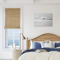 Stupell Industries Waves Crashing onto Beach Black and White Canvas Wall Art