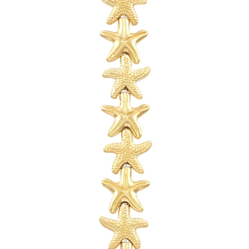 Gold Metal Starfish Beads, 14mm by Bead Landing™