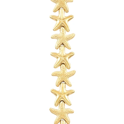 Gold Metal Starfish Beads, 14mm by Bead Landing™