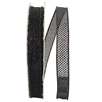 JAM Paper 5/8" x 50yd. Sheer Wired Glitter Dots Ribbon