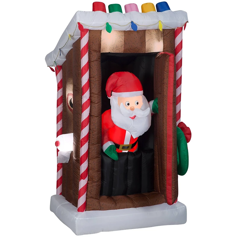 6ft. Animated Airblown® Inflatable Christmas Santa's Outhouse