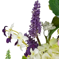 26" Purple Hydrangea & Foliage Spring Floral Twig Wreath