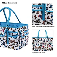 SINGER® Butterfly Print Collapsible Sewing Storage Tote Caddy