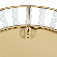 White Metal Contemporary Wall Clock, 24" x 24" x 2"