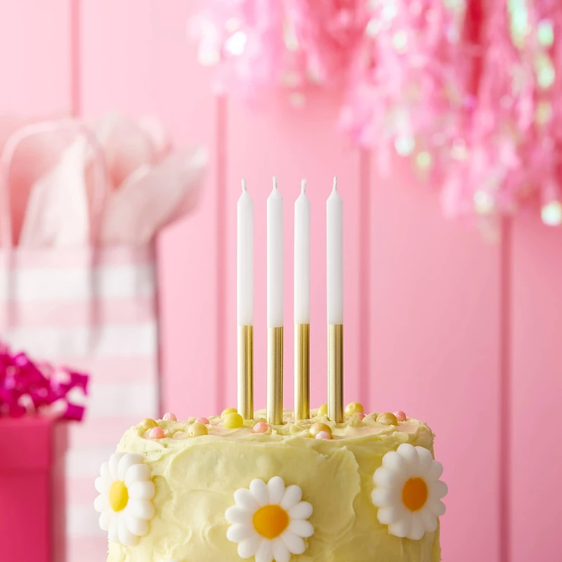 Gold Dipped White Birthday Candles by Celebrate It™