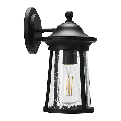 Hello Honey® Robert Stevenson Lighting Portside Matte Black Metal & Seedy Glass Outdoor Light