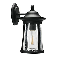Hello Honey® Robert Stevenson Lighting Portside Matte Black Metal & Seedy Glass Outdoor Light