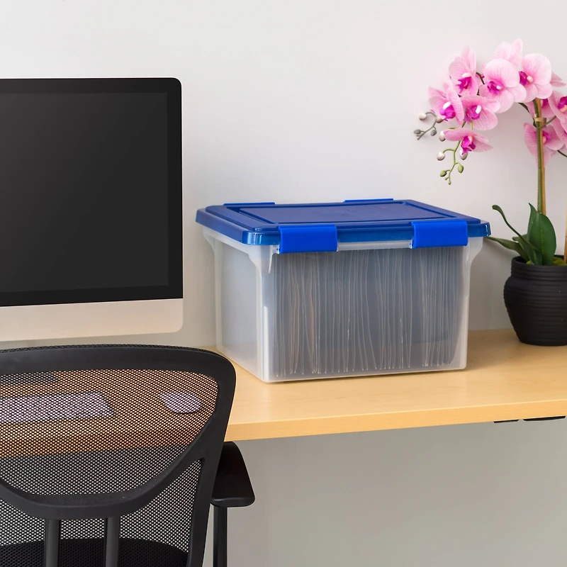 IRIS 32qt. Stackable Plastic Legal File Storage Box for Letter