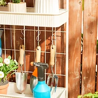 Glitzhome® 68" 3-Tier White Metal Shelf Planter Stand