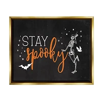Stupell Industries Stay Spooky Skeleton Framed Floater Canvas Wall Art