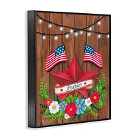 Stupell Industries Americana Country Garland Framed Giclee Art