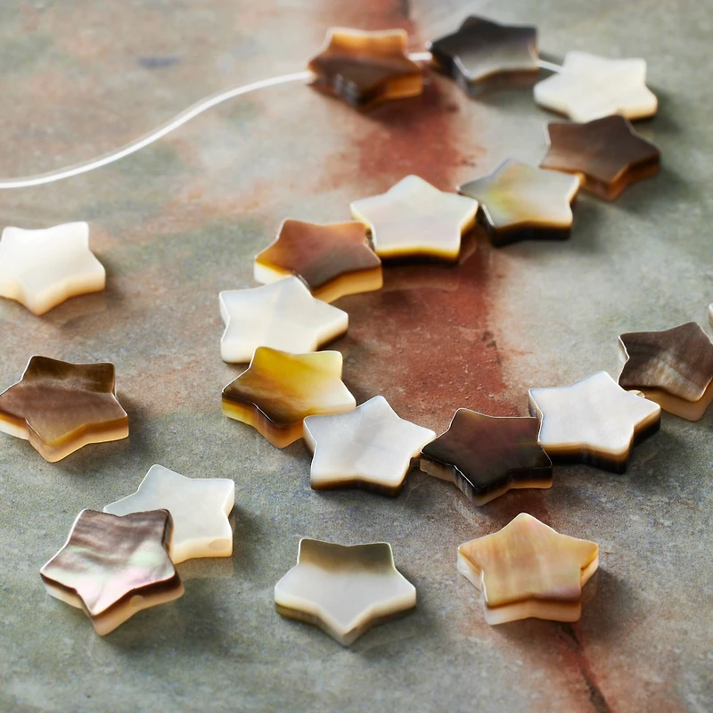 Gray Shell Star Beads, 10mm by Bead Landing™