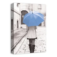 Blue Umbrella 12" x 18" Canvas Wall Art