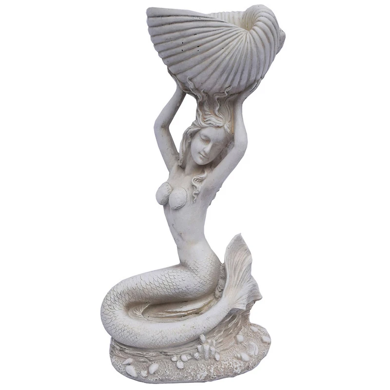 Santa's Workshop Antique White 23.5" Cold Cast Mermaid with Shell