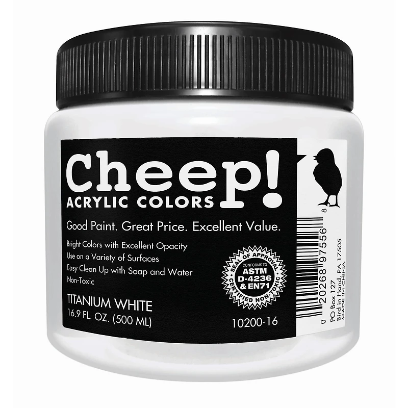 Cheep® Titanium White Acrylic Paint, 16.9oz.