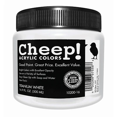 Cheep® Titanium White Acrylic Paint, 16.9oz.