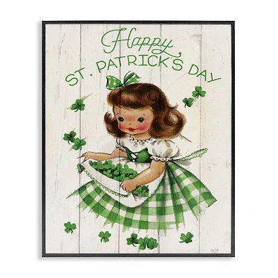 Stupell Industries Vintage St. Patrick's Day Girl Framed Giclée Wall Art