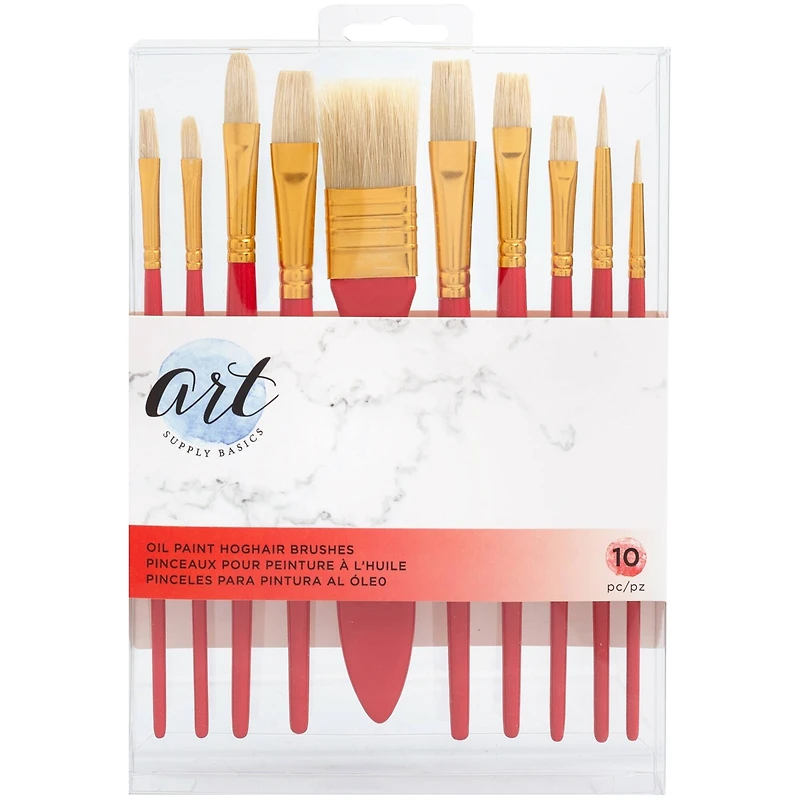 American Crafts™ Art Supply Basics Oil Paint Hog Hair Brush Set