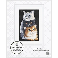 Thea Gouverneur Three Cats Black Cross Stitch Kit