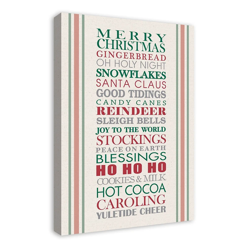 Holiday Words Canvas Wall Art
