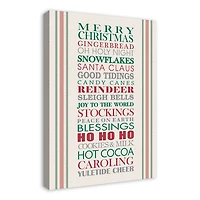 Holiday Words Canvas Wall Art
