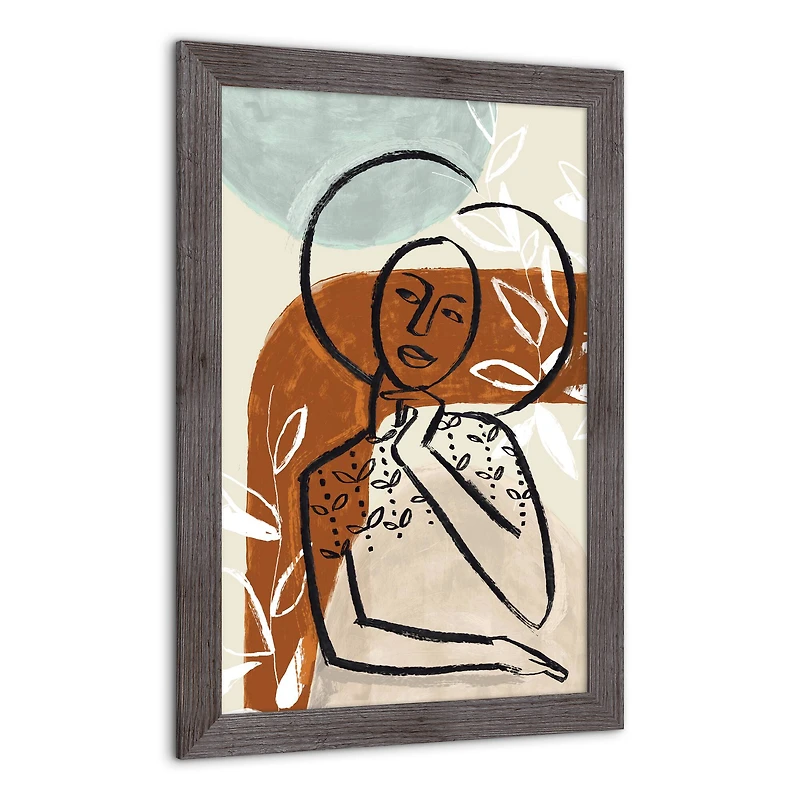 Earthy Abstract Figure Framed Print
