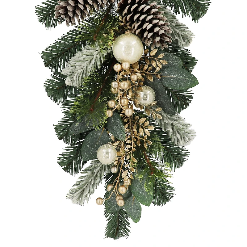 24" Snowy Pine & Champagne Berry Teardrop by Ashland®