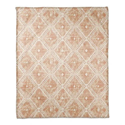 Orange Ikat Coral Fleece Blanket