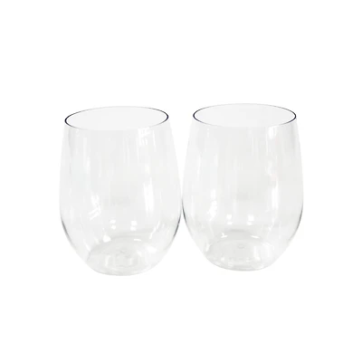 12oz. Clear Plastic Stemless Wine Glasses by Celebrate It™, 20ct.
