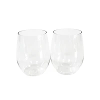 12oz. Clear Plastic Stemless Wine Glasses by Celebrate It™, 20ct.
