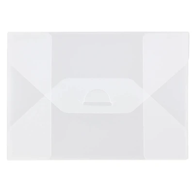 JAM Paper 5.5" x 7.5" Clear Frost Tuck Flap Closure Plastic Envelope