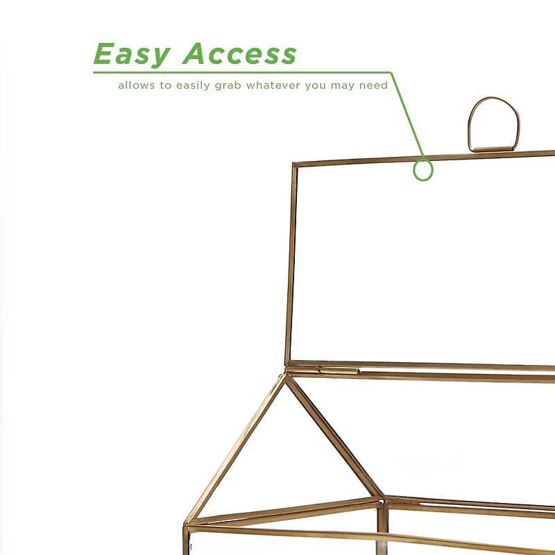 Mind Reader Clear Glass Card Box