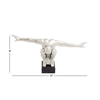 17" Silver Porcelain Traditional Man Sculpture