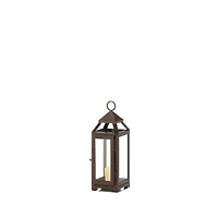 11" Iron & Glass Copper Lantern