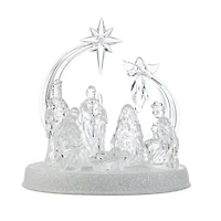 Glitzhome® 9" Christmas Lighted Acrylic Tabletop Nativity Scene Figurine
