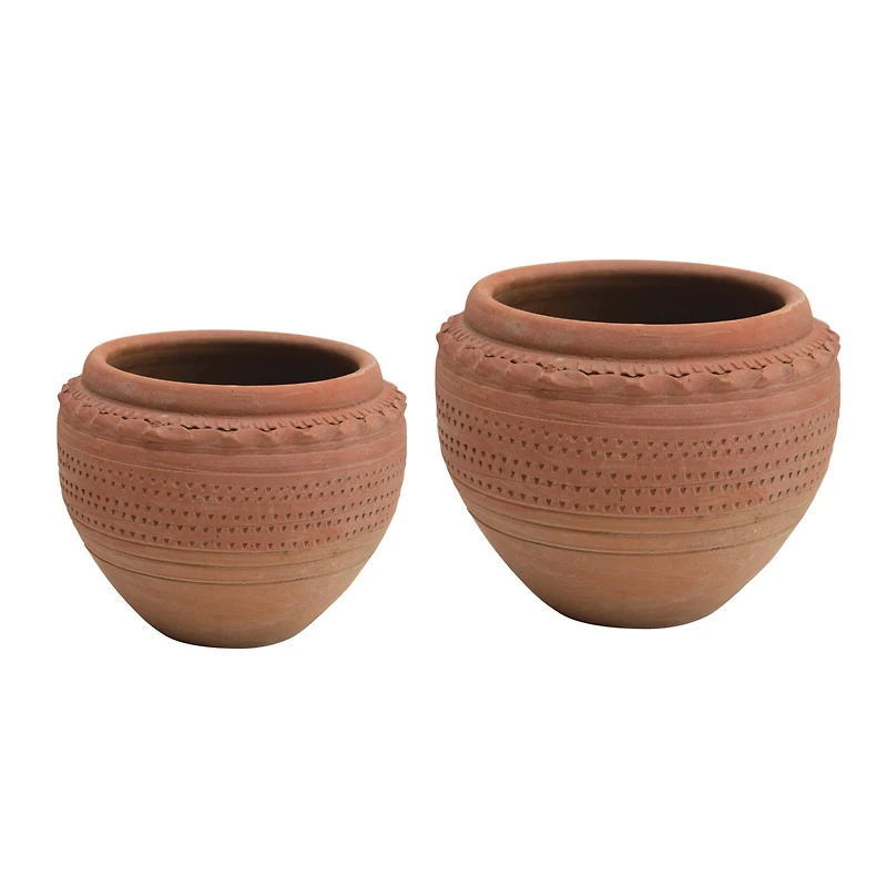 Hello Honey® 9'' Textured Terra-Cotta Pot