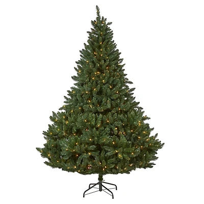 8ft. Pre-Lit Northern Rocky Spruce Artificial Christmas Tree, Clear LED Lights