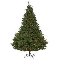 8ft. Pre-Lit Northern Rocky Spruce Artificial Christmas Tree, Clear LED Lights