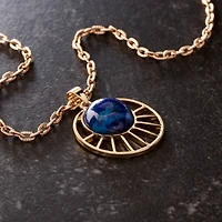 Blue & Gold Lapis Sun Pendant by Bead Landing™