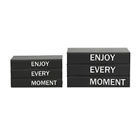 Enjoy Every Moment Canvas Storage Book Box Set