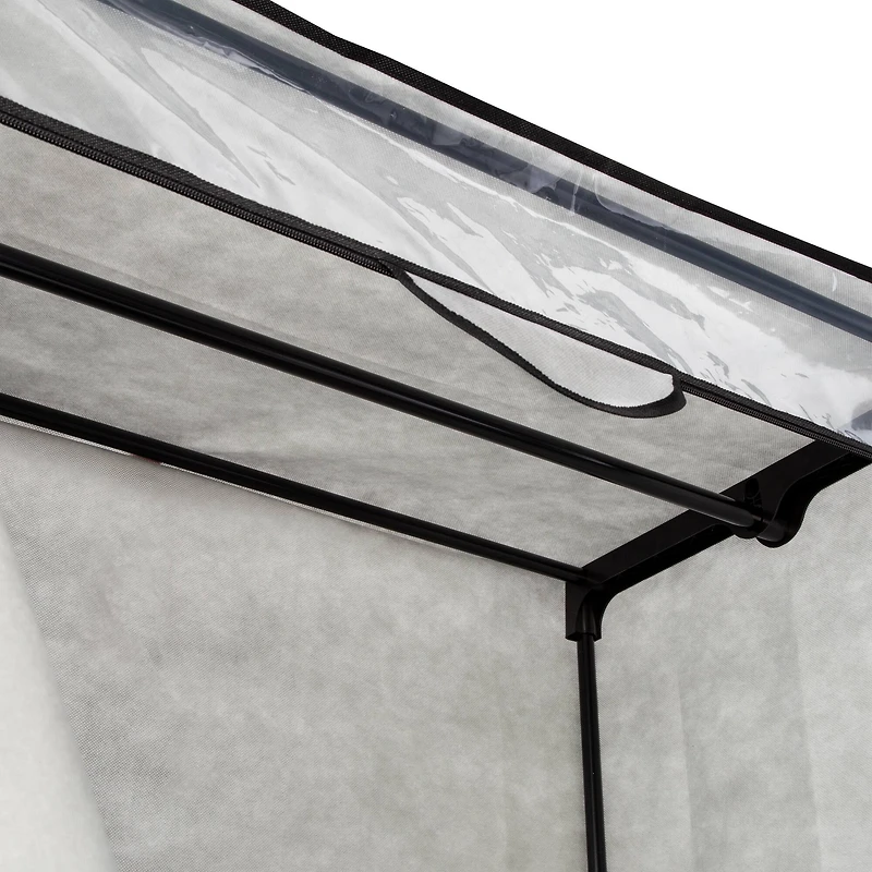 Honey Can Do 36" Gray Double Door Portable Wardrobe Closet