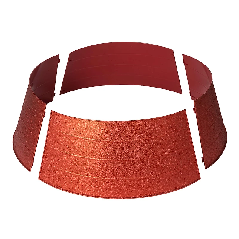 Glitzhome® 3ft. Red Glitter Metal Tree Collar