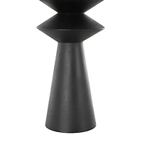 26" Black Fluted Metal Art Deco Vase